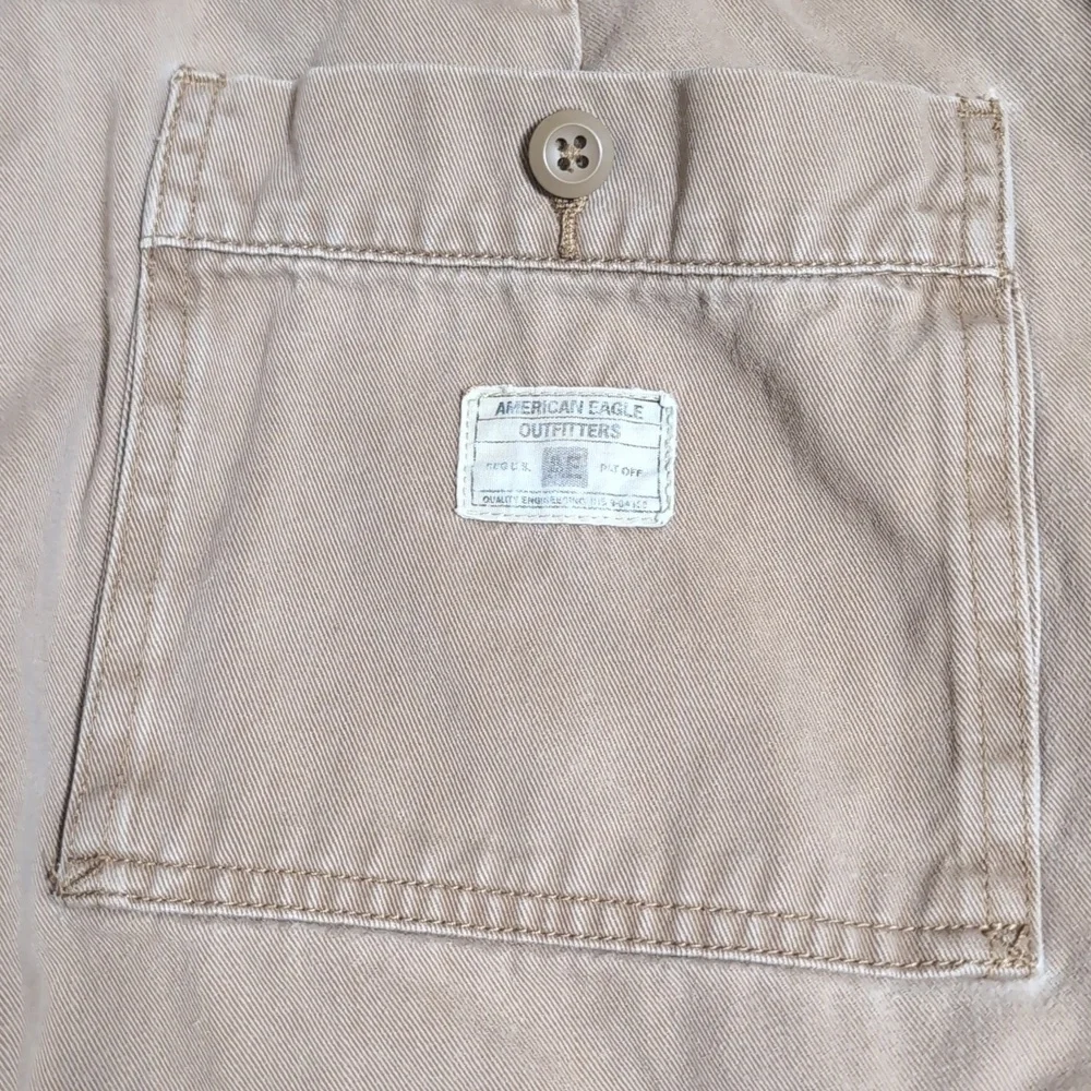 Vintage Y2K American Eagle Baggy Utility Cargo Pants In Brown Khaki Size 33x34 - Picture 5 of 12